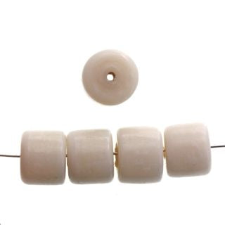 10 x Drum Glass Beads 12mm ~ Ivory-Cream