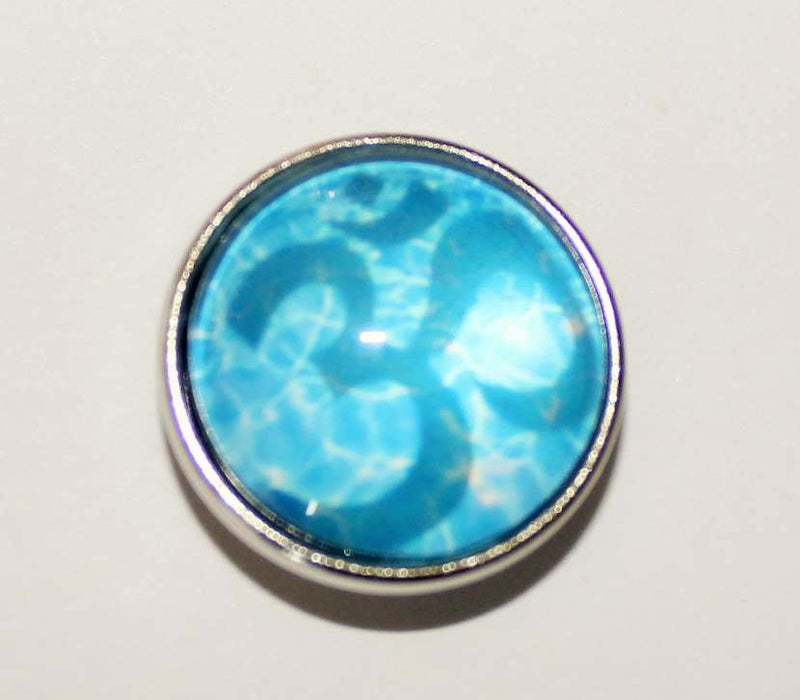 Om Glass Snap Button ~ 18mm