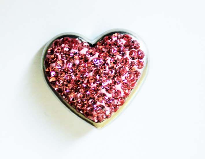Snap Button ~ Pink Heart
