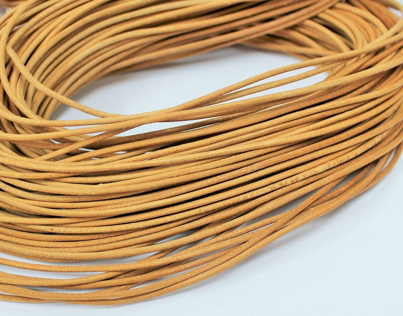 Greek Leather Cord ~ 2mm wide ~ 1 Metre ~ Natural