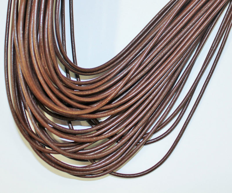 Greek Leather Cord ~ 2mm wide ~ 1 Metre ~ Brown