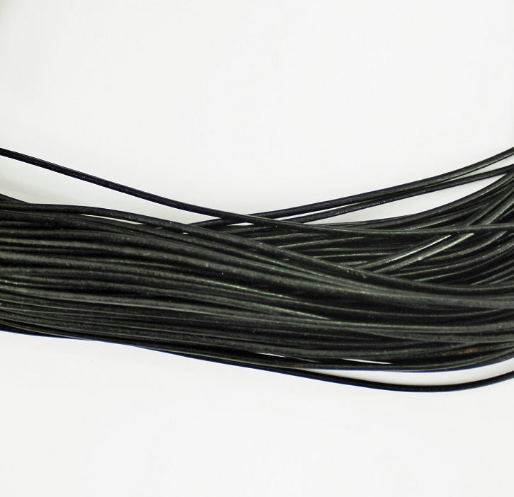 Greek Leather Cord ~ 2mm wide ~ 1 Metre ~ Black