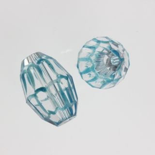 10 x Facet-Net Glass Beads ~ Faceted Oval ~ Metallic Blue