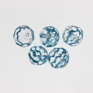 10 x Facet-Net Glass Beads ~ 8mm Faceted Round ~ Metallic Blue