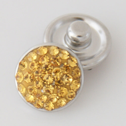 Rhinestone Mini Snap Button ~ 12mm ~ Amber