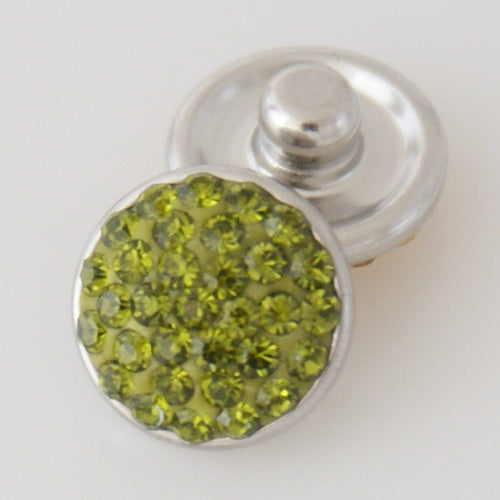 Rhinestone Mini Snap Button ~ 12mm ~ Olivine