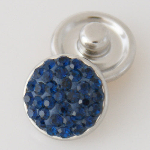 Rhinestone Mini Snap Button ~ 12mm ~ Blue