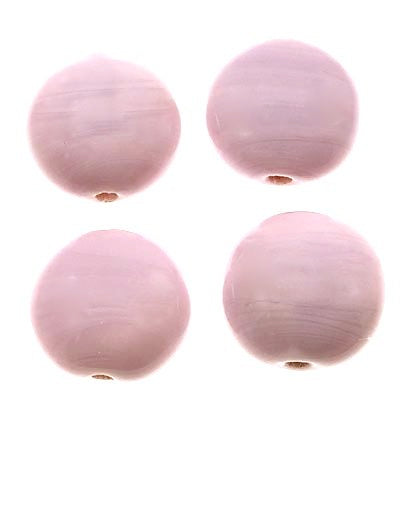 20 x Lentil Glass Beads ~ 15mm ~ Candy Pink