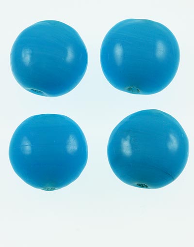 20 x Lentil Glass Beads ~ 15mm ~ Opaque Turquoise