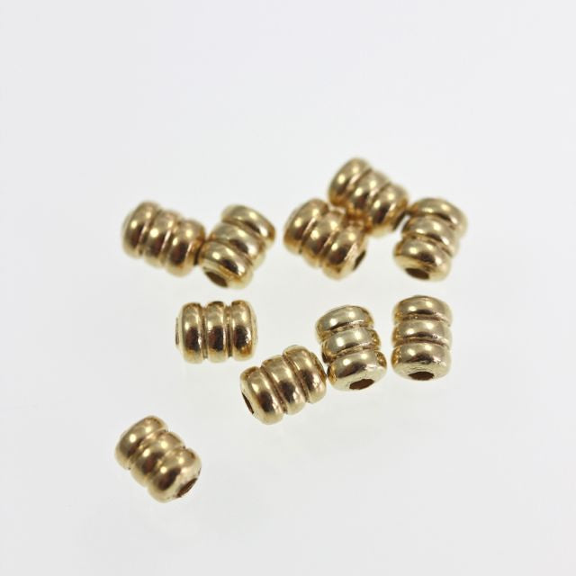 Gold Plate Mini Barrel Beads ~ Bag of 50 ~ 3mm  (Made in the UK)