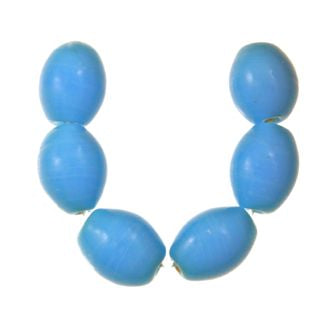 Oval Glass Bead ~ 9x11mm ~ Opaque Turquoise