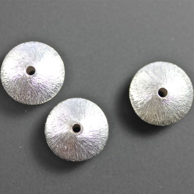 20 x Premium Brushed Silver Plated Bicone Bead ~ 15mm