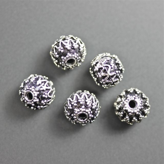 Premium Silver Plate Metal Beads ~ 8mm ~ Pack of 4