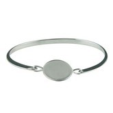 Bangle with 18x13mm Top for Cabochon ~ Sterling Silver