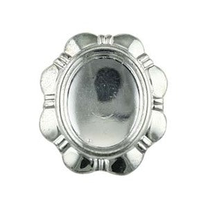 Earclip Silver Plated Flower Border Fits 10x8mm Cabochon - 1 pair