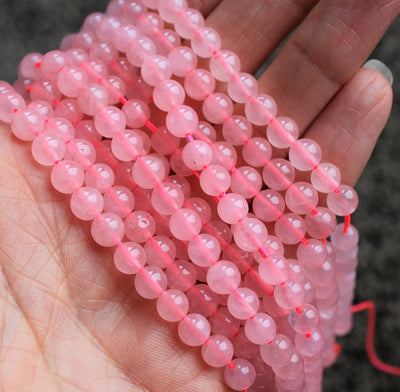 6mm Round Natural Rose Quartz Beads ~ approx. 31 beads / strand