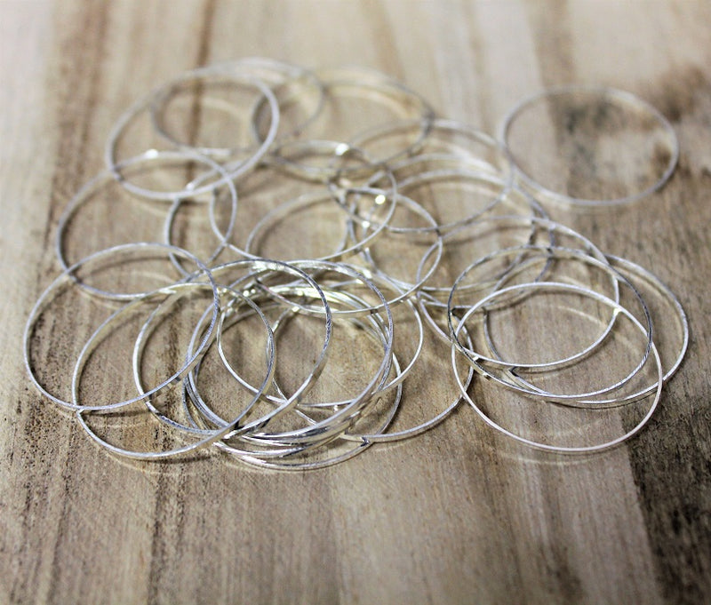 20 x Silver Plated 1 Inch Solid Rings