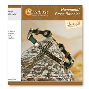 TierraCast Quick Kit ~ Hammered Cross Bracelet