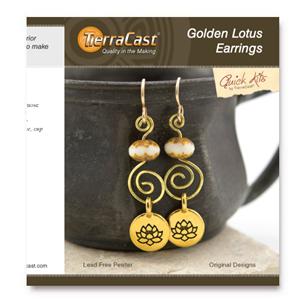TierraCast Quick Kit ~ Golden Lotus Earrings