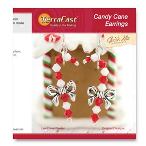 TierraCast Quick Kit ~ Candy Cane Earrings