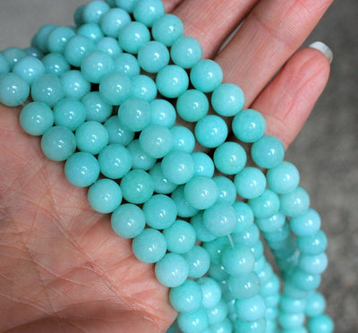8mm Round Natural Semi-Precious Jade Beads ~ 16" String