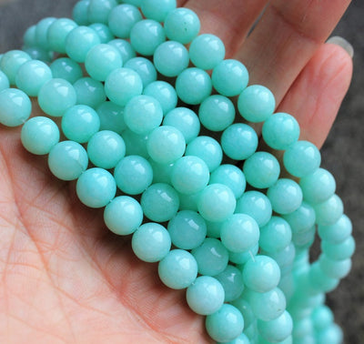 8mm Round Natural Semi-Precious Jade Beads ~ 16" String