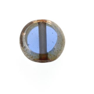 10 x Table Cut Glass Beads ~ Flat Round 6mm ~ Cobalt Blue