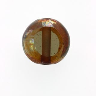 10 x Table Cut Glass Beads ~ Flat Round 6mm ~ Smokey Brown