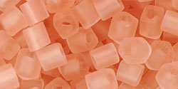 TOHO 4mm Cube Beads ~ 10g ~ Transparent-Frosted Rosaline