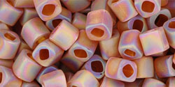 TOHO 4mm Cube Beads ~ 10g ~ Trans-Rainbow-Frosted Smoky Topaz
