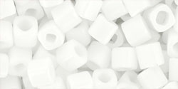 TOHO 4mm Cube Beads ~ 10g Opaque White