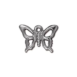 TierraCast Open Butterfly Charm - Bright Rhodium