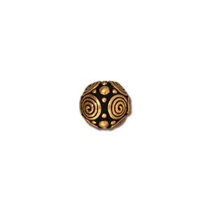 TierraCast 8mm Spiral Bead ~ Antique Gold