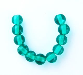 150 x Round Glass Beads ~ 4mm ~ Transparent Teal