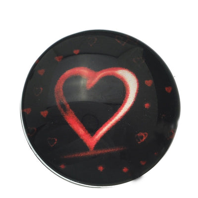 Heart Print Snap Button ~ 18mm