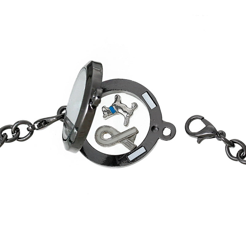 Floating Locket Bracelet ~ Gunmetal ~ 24cm