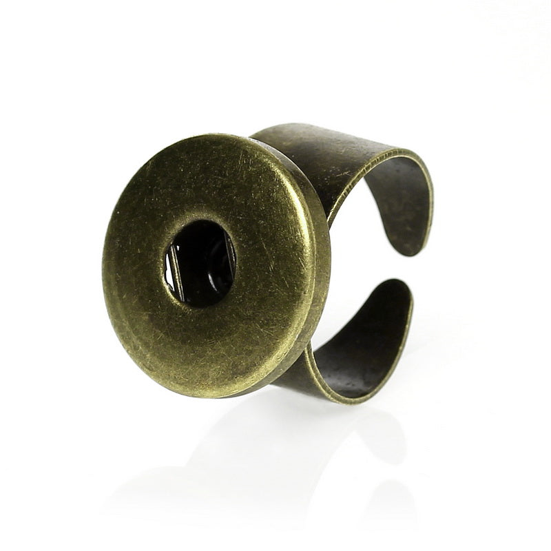 Adjustable Snap Button Ring ~ Bronze Tone