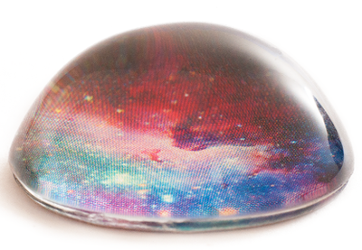 25mm Half Ball Glass Cabochon ~ Galaxy